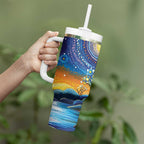 Australian Night Sky Landscape Tumbler With Handle Aboriginal Dreamtime Story