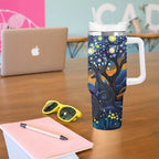Australian Night Sky Landscape Tumbler With Handle Aboriginal Dreamtime Story