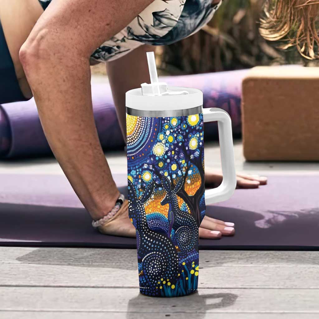 Australian Night Sky Landscape Tumbler With Handle Aboriginal Dreamtime Story