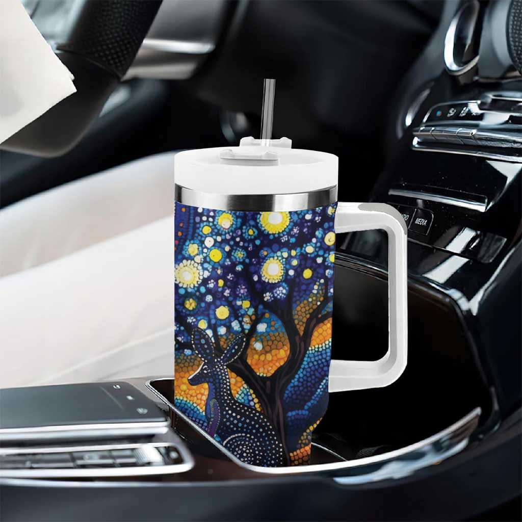 Australian Night Sky Landscape Tumbler With Handle Aboriginal Dreamtime Story