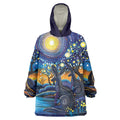 Australian Night Sky Landscape Wearable Blanket Hoodie Aboriginal Dreamtime Story