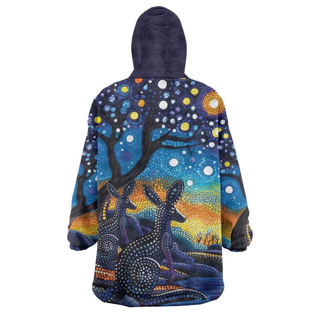 Australian Night Sky Landscape Wearable Blanket Hoodie Aboriginal Dreamtime Story