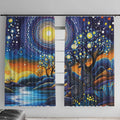 Australian Night Sky Landscape Window Curtain Aboriginal Dreamtime Story
