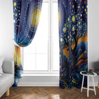 Australian Night Sky Landscape Window Curtain Aboriginal Dreamtime Story
