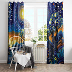 Australian Night Sky Landscape Window Curtain Aboriginal Dreamtime Story