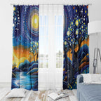 Australian Night Sky Landscape Window Curtain Aboriginal Dreamtime Story