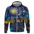 Australian Night Sky Landscape Zip Hoodie Aboriginal Dreamtime Story
