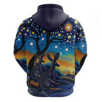 Australian Night Sky Landscape Zip Hoodie Aboriginal Dreamtime Story