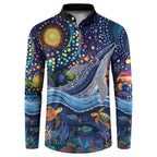 Heal Country Heal Our Nation Aboriginal Dreamtime Button Sweatshirt