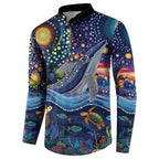 Heal Country Heal Our Nation Aboriginal Dreamtime Button Sweatshirt