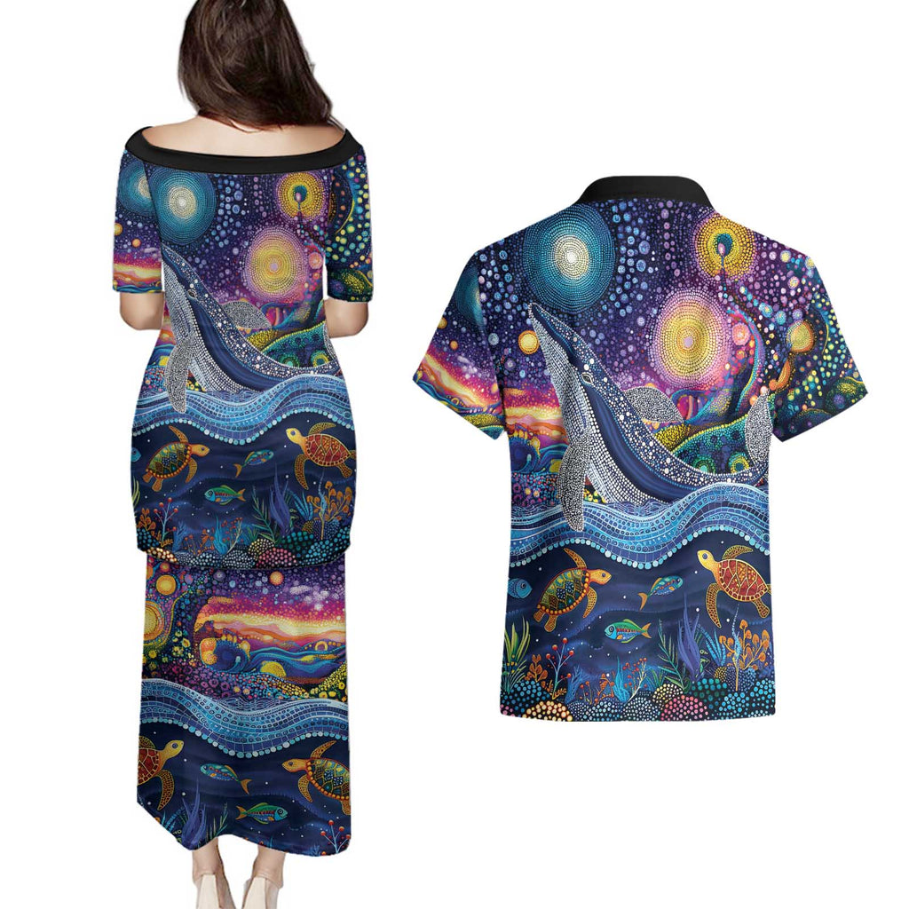 Heal Country Heal Our Nation Aboriginal Dreamtime Couples Matching Puletasi and Hawaiian Shirt