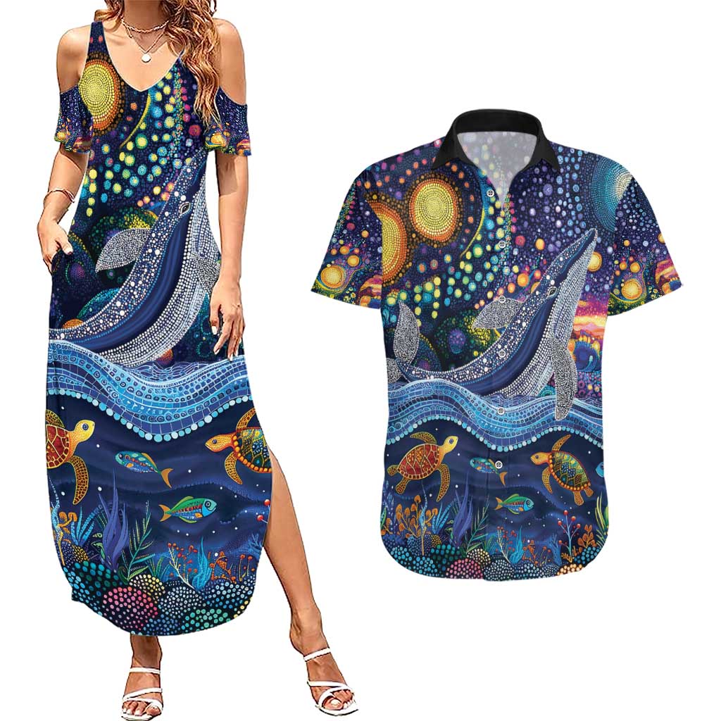 Heal Country Heal Our Nation Aboriginal Dreamtime Couples Matching Summer Maxi Dress and Hawaiian Shirt