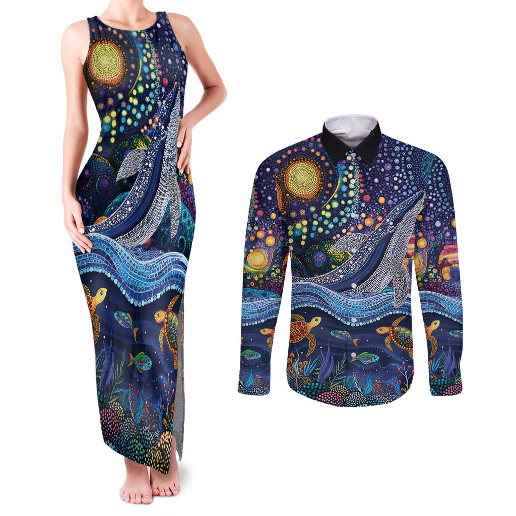 Heal Country Heal Our Nation Aboriginal Dreamtime Couples Matching Tank Maxi Dress and Long Sleeve Button Shirt