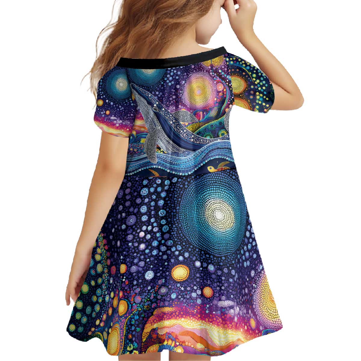 Heal Country Heal Our Nation Aboriginal Dreamtime Family Matching Off The Shoulder Long Sleeve Dress and Hawaiian Shirt