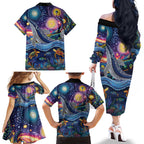 Heal Country Heal Our Nation Aboriginal Dreamtime Family Matching Off The Shoulder Long Sleeve Dress and Hawaiian Shirt