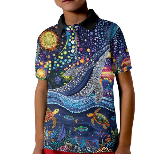 Heal Country Heal Our Nation Aboriginal Dreamtime Kid Polo Shirt