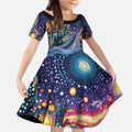 Heal Country Heal Our Nation Aboriginal Dreamtime Kid Short Sleeve Dress