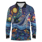 Heal Country Heal Our Nation Aboriginal Dreamtime Long Sleeve Polo Shirt