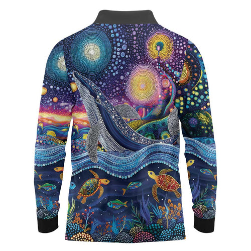 Heal Country Heal Our Nation Aboriginal Dreamtime Long Sleeve Polo Shirt