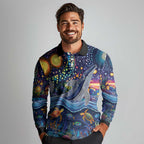 Heal Country Heal Our Nation Aboriginal Dreamtime Long Sleeve Polo Shirt