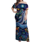 Heal Country Heal Our Nation Aboriginal Dreamtime Off Shoulder Maxi Dress