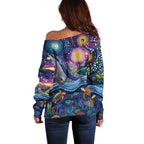 Heal Country Heal Our Nation Aboriginal Dreamtime Off Shoulder Sweater