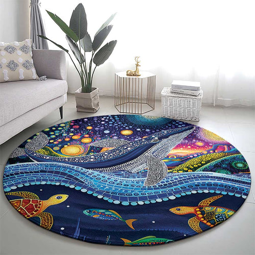 Heal Country Heal Our Nation Aboriginal Dreamtime Round Carpet