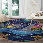 Heal Country Heal Our Nation Aboriginal Dreamtime Round Carpet