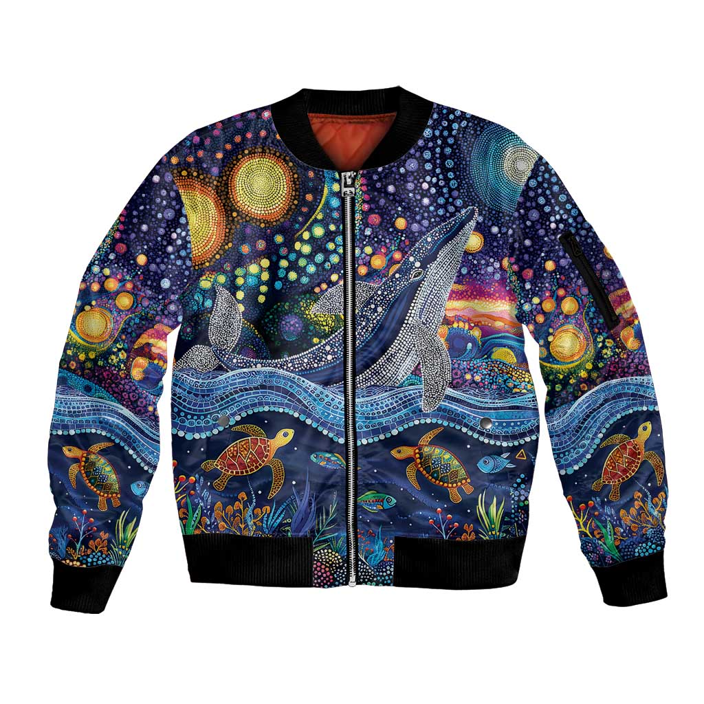 Heal Country Heal Our Nation Aboriginal Dreamtime Sleeve Zip Bomber Jacket