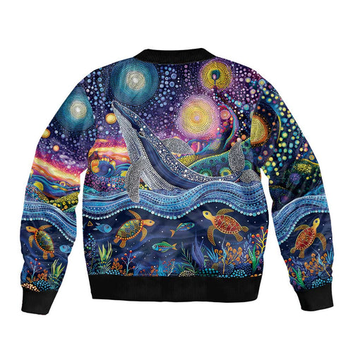 Heal Country Heal Our Nation Aboriginal Dreamtime Sleeve Zip Bomber Jacket