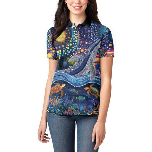 Heal Country Heal Our Nation Aboriginal Dreamtime Women Polo Shirt