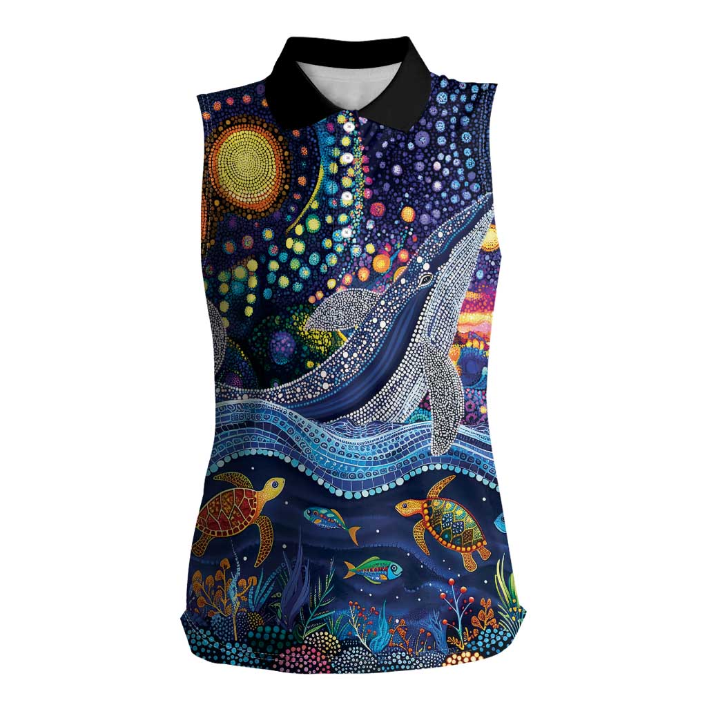 Heal Country Heal Our Nation Aboriginal Dreamtime Women Sleeveless Polo Shirt