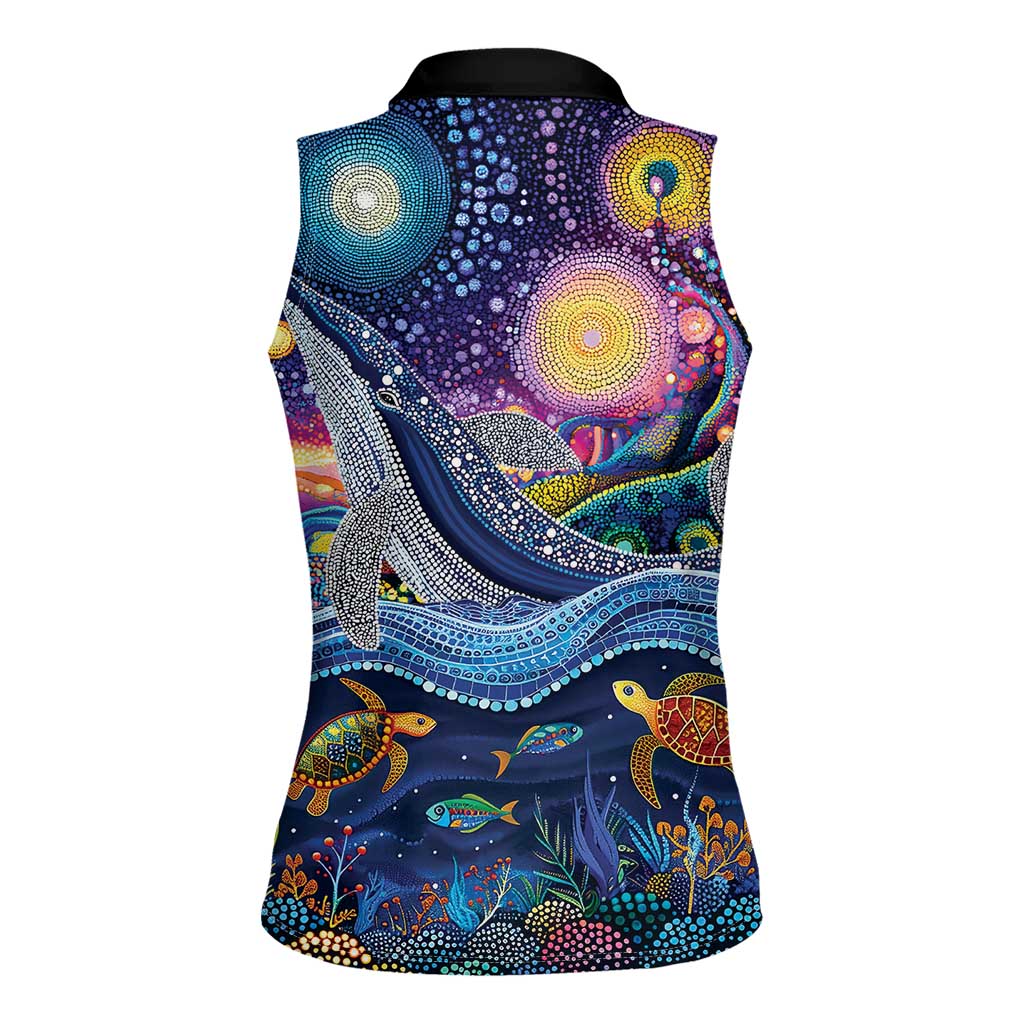Heal Country Heal Our Nation Aboriginal Dreamtime Women Sleeveless Polo Shirt