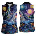 Heal Country Heal Our Nation Aboriginal Dreamtime Women Sleeveless Polo Shirt