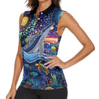 Heal Country Heal Our Nation Aboriginal Dreamtime Women Sleeveless Polo Shirt