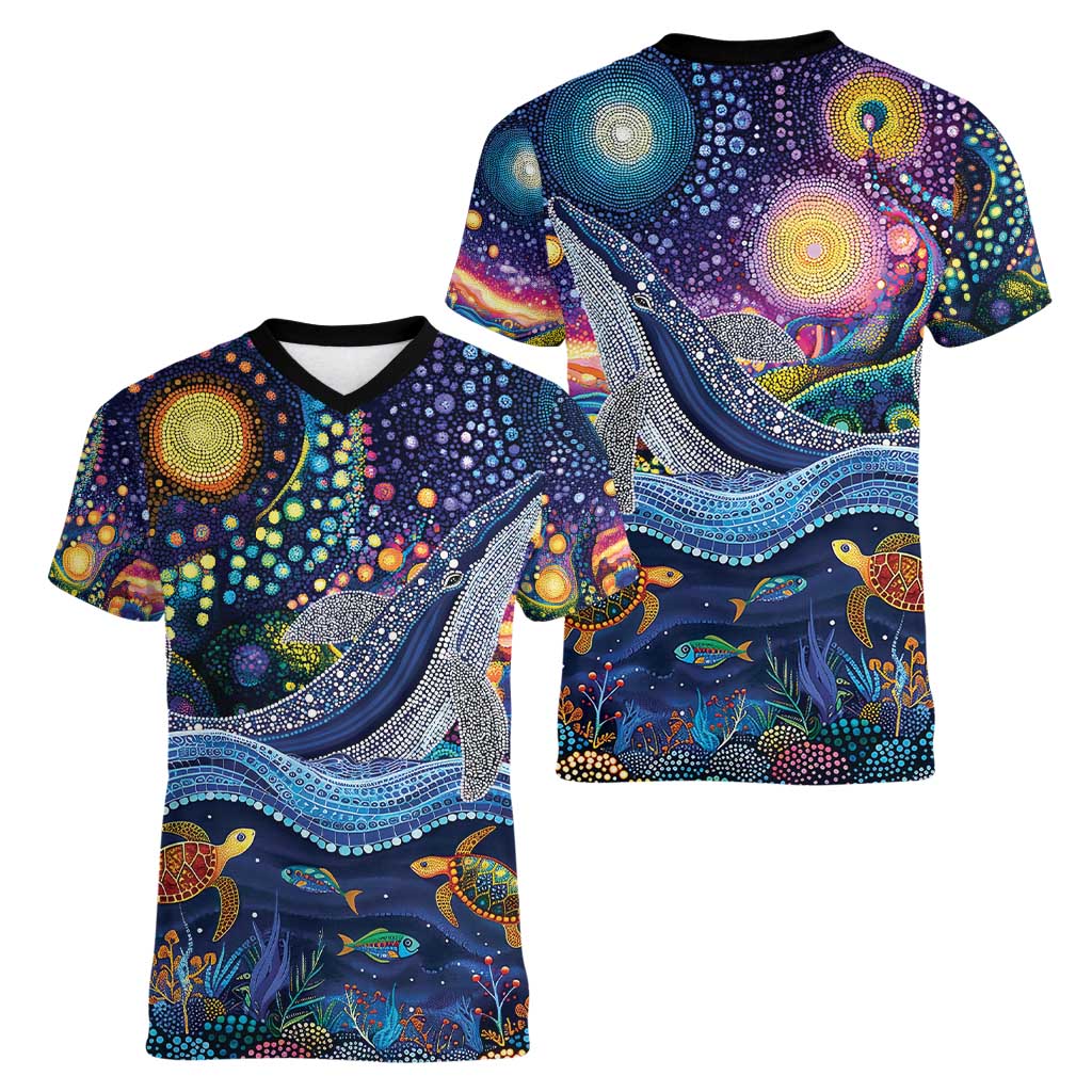 Heal Country Heal Our Nation Aboriginal Dreamtime Women V-Neck T-Shirt