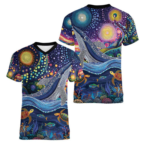 Heal Country Heal Our Nation Aboriginal Dreamtime Women V-Neck T-Shirt