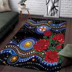 Australia New South Wales Waratahs Area Rug Aboriginal Dot Art