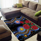 Australia New South Wales Waratahs Area Rug Aboriginal Dot Art