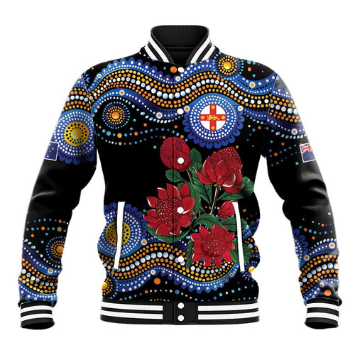 Australia New South Wales Waratahs Baseball Jacket Aboriginal Dot Art
