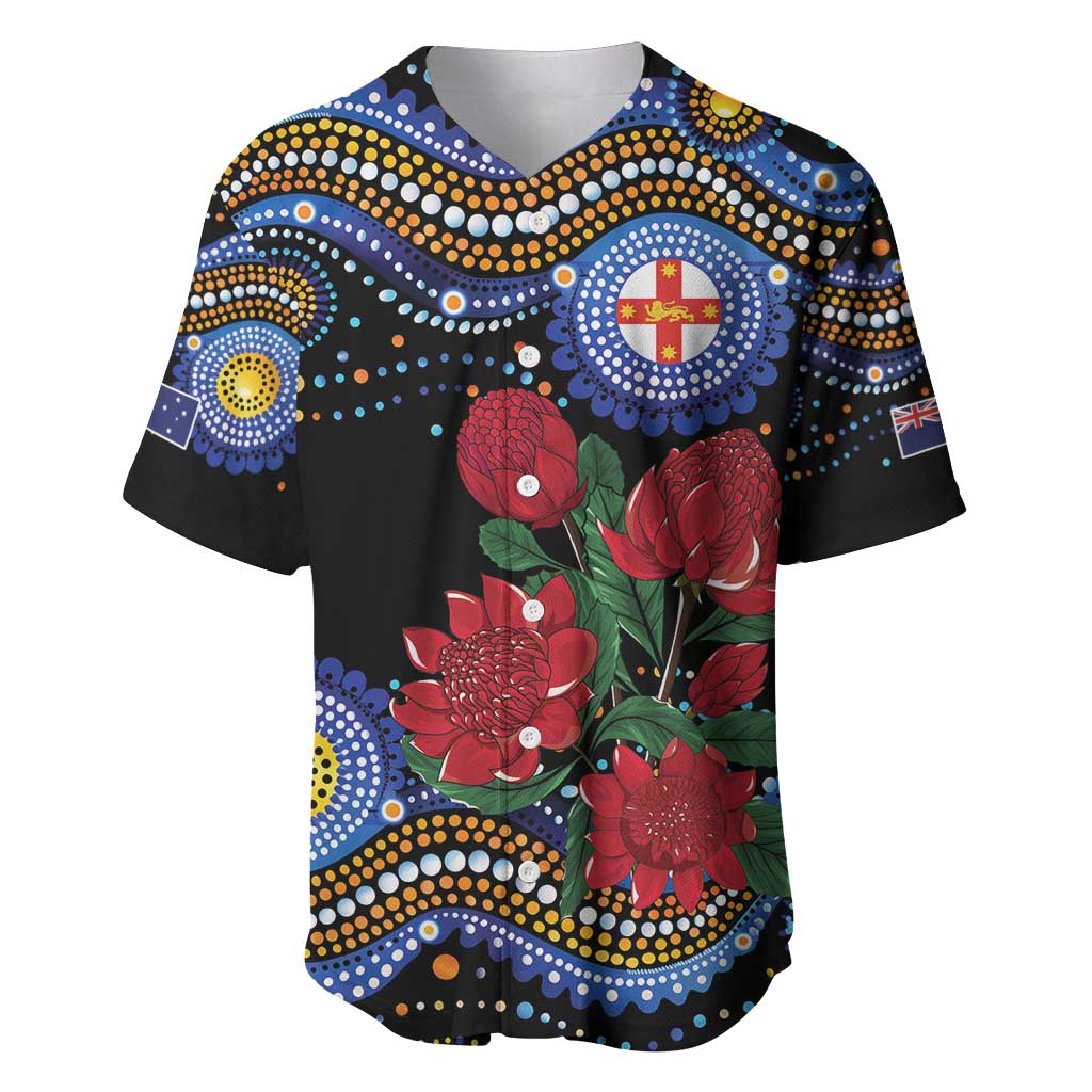 Australia New South Wales Waratahs Baseball Jersey Aboriginal Dot Art