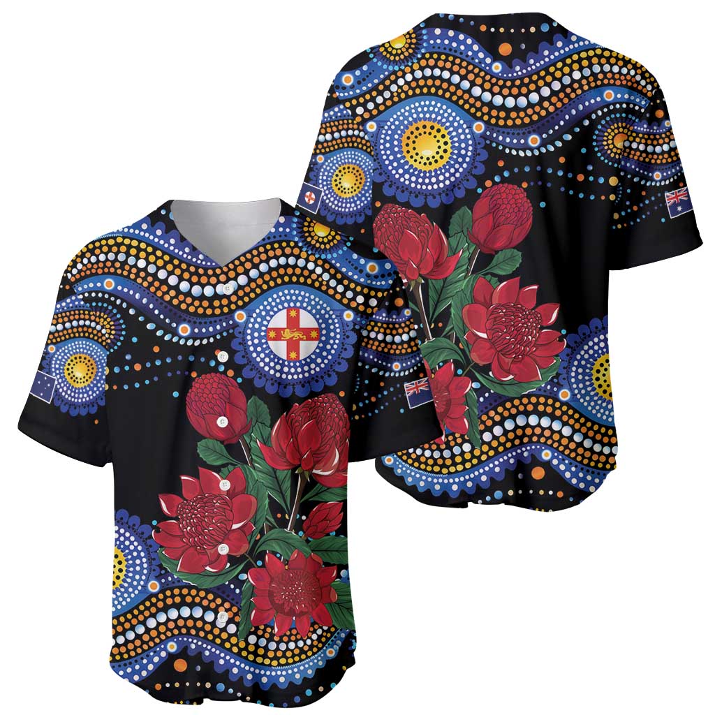 Australia New South Wales Waratahs Baseball Jersey Aboriginal Dot Art