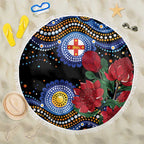 Australia New South Wales Waratahs Beach Blanket Aboriginal Dot Art