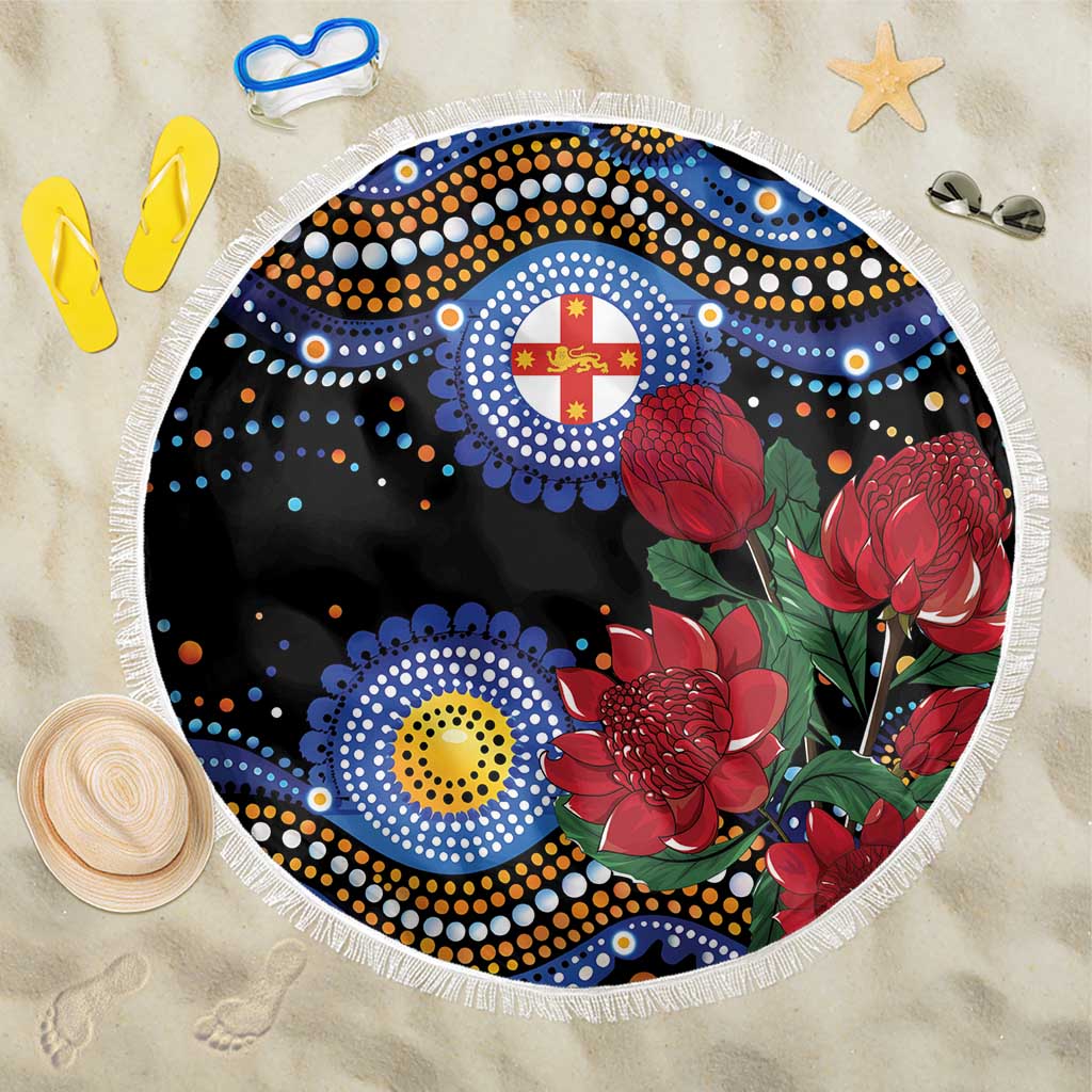 Australia New South Wales Waratahs Beach Blanket Aboriginal Dot Art