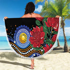 Australia New South Wales Waratahs Beach Blanket Aboriginal Dot Art