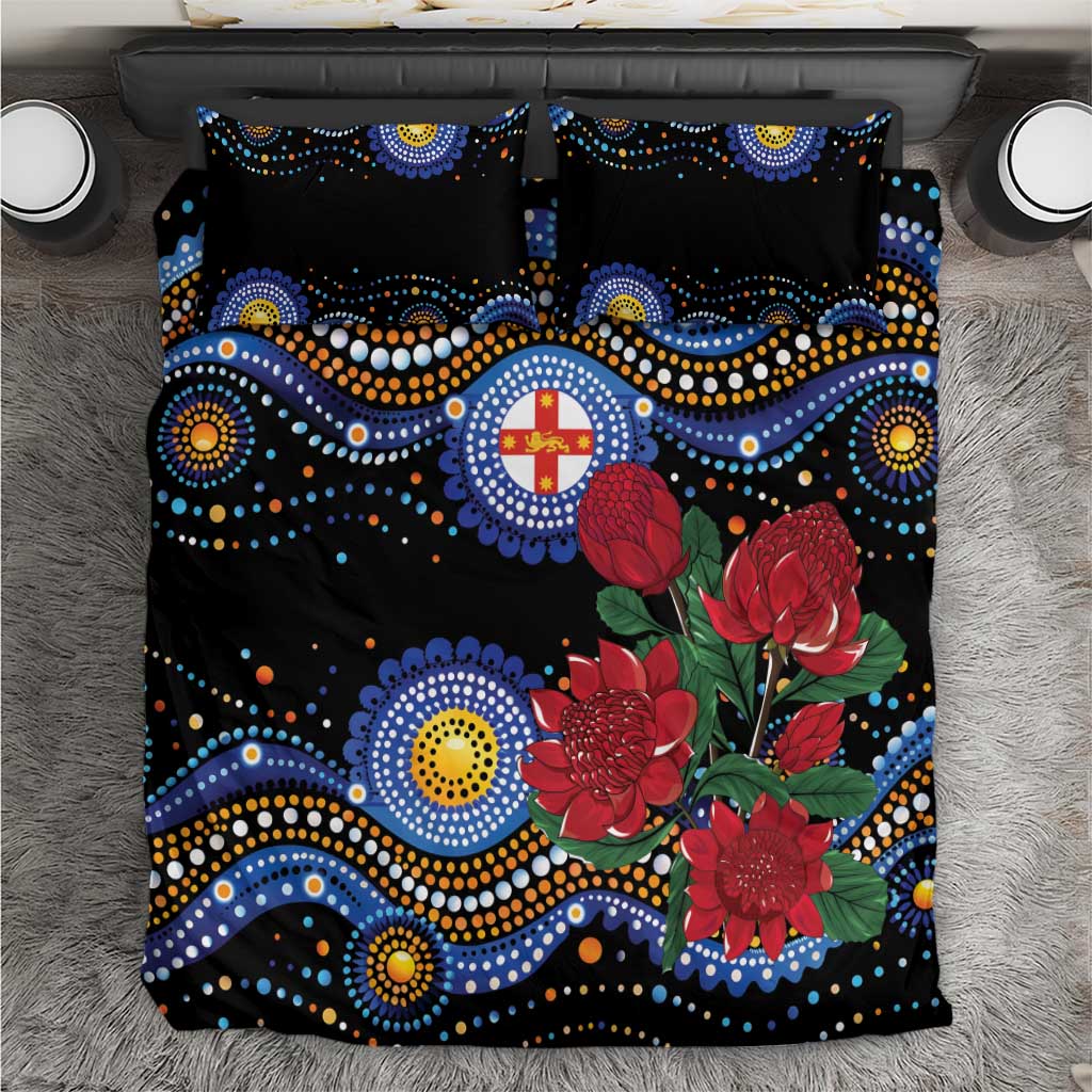 Australia New South Wales Waratahs Bedding Set Aboriginal Dot Art