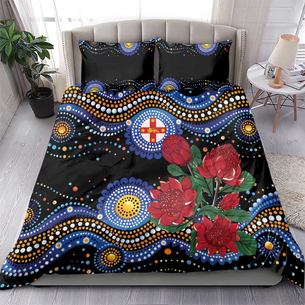 Australia New South Wales Waratahs Bedding Set Aboriginal Dot Art