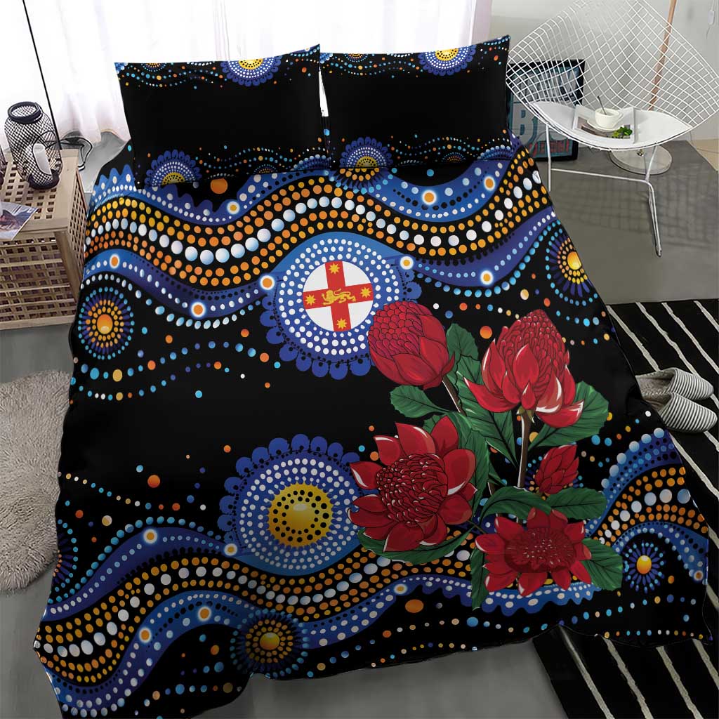 Australia New South Wales Waratahs Bedding Set Aboriginal Dot Art