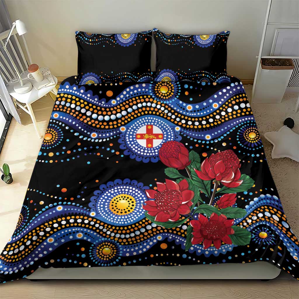Australia New South Wales Waratahs Bedding Set Aboriginal Dot Art