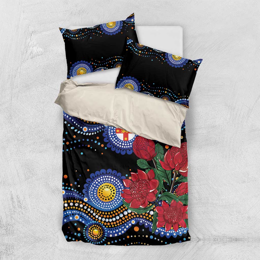 Australia New South Wales Waratahs Bedding Set Aboriginal Dot Art